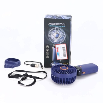 Prenosný ručný ventilátor, 5 rýchlostí, dobíjací cez USB, napájaný z batérie, skladací stolný