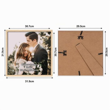 Giftgarden Drevený fotorámik 30x30 cm - Plastový fotorámik vo farbe dreva 30x30 cm