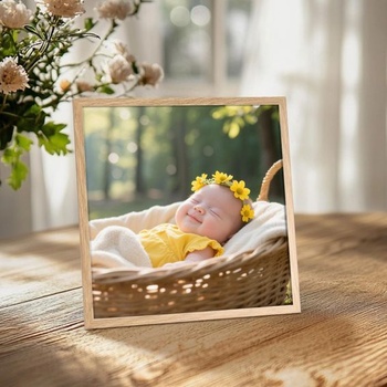 Giftgarden Drevený fotorámik 30x30 cm - Plastový fotorámik vo farbe dreva 30x30 cm
