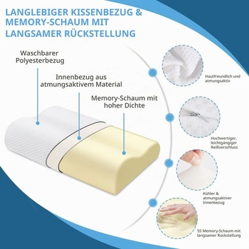 Ortopedický vankúš Findigit 60×35×11/9 cm