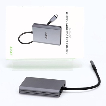 Adaptér Acer USB C na duálny HDMI 4K @ 60Hz, 4v1 USB C Hub Multiport adaptér so 100W PD, USB 3.0,