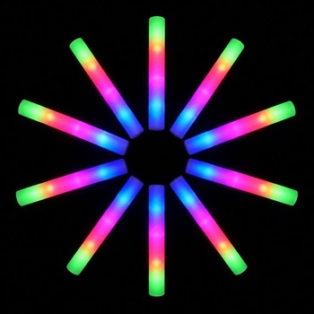 10 LED penových svetelných tyčiniek, 3 režimy meniace farbu, blikanie, svietiace tyčinky v tme,