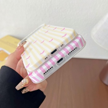 Púzdro na telefón pre iPhone 17 Pro Max, roztomilý pruhovaný a srdiečkový vzor, ​​mäkké TPU, tenké