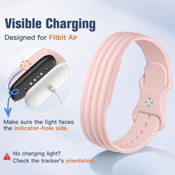 Silikónový náramok kompatibilný s Google Fitbit Air, ružový, veľkosť S