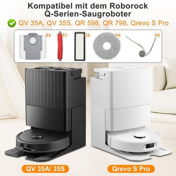 17 kusov príslušenstva pre Roborock QV 35A/QV 35S, Qrevo S Pro, QR 598/QR 798; 17 kusov príslušenstva