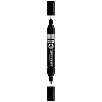 Tekutý chrómový popisovač Molotow s dvojitým hrotom, zrkadlový efekt, veľkosť hrotu 1,5 a 4 mm