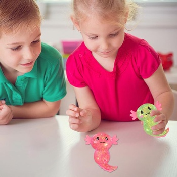 2 hračky Axolotl, mačkacie hračky, antistresové hračky, roztomilé kreslené trblietavé mäkké hračky,