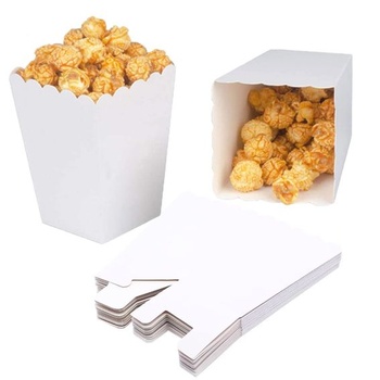 CC Wonderland Zone 24dielne biele vrecká na popcorn, malé krabičky na popcorn, mini nádoby na popcorn,