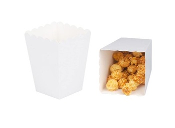 CC Wonderland Zone 24dielne biele vrecká na popcorn, malé krabičky na popcorn, mini nádoby na popcorn,