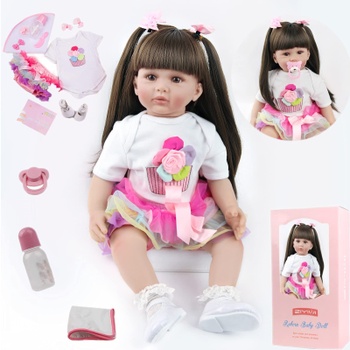 Bábika Ziyiui Reborn baby s dlhými vlasmi