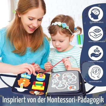 Withosent Aktivní tabule pro batolata, 5vrstvá aktivní tabule, přenosná Montessori hračka,