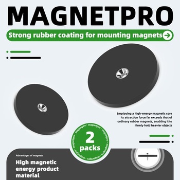 Magnetpro 2 kusy silných pogumovaných montážnych magnetov s nosnosťou 30 kg