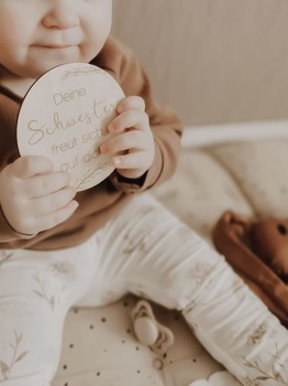 Drevené kartičky s tehotenskými míľnikmi OLGS | 40 míľnikov pre nastávajúce mamičky vrátane látkového