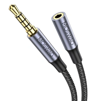 MOSWAG 4-pólový predlžovací audio kábel TRRS 3,5mm jack AUX…