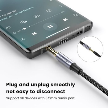 MOSWAG 4-pólový predlžovací audio kábel TRRS 3,5mm jack AUX stereo 1m 3,28 stopy čierny