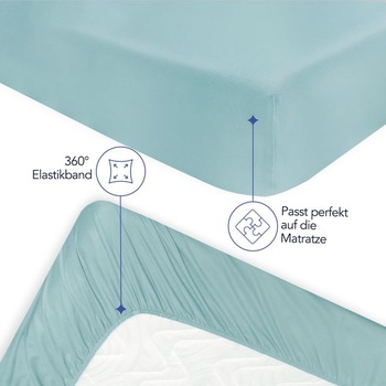 Dreamzie - Napínacie prestieradlo 140x200cm - 100% mikrovlákno - hĺbka vrecka 35cm 140 x 200 cm Aqua