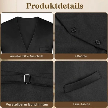 Pánské společenské vesty AUYAO, černé, velikost L