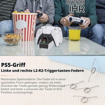 4ks PS5 spúšťové pružiny kľúčov náhradné pre Sony PlayStation 5 ovládač kovové L2 R2 tlačidla