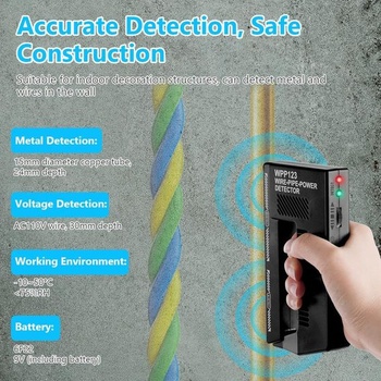 Flintronic Wpp123 malý detektor kovov, vyhľadávač káblov, vyhľadávač trámov, vysoko citlivý