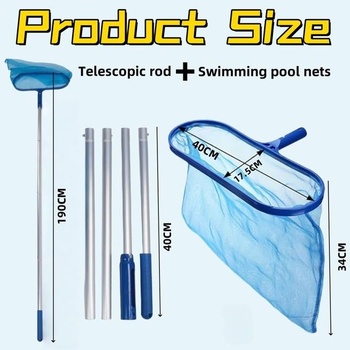 Bazénový skimmer, 190cm bazénový skimmer s teleskopickou tyčou, bazénový skimmer Aquanet, bazénový