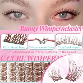 Veleasha Wimpern Extensions Hnedé riasy Manga riasy (Pure-B) PureBrown