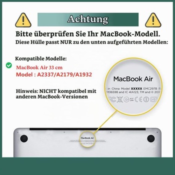 Kompatibilný s puzdrom MacBook Air 13 palcov 2021/2020/2019/2018 verzia M1 A2337/A2179 / A1932,