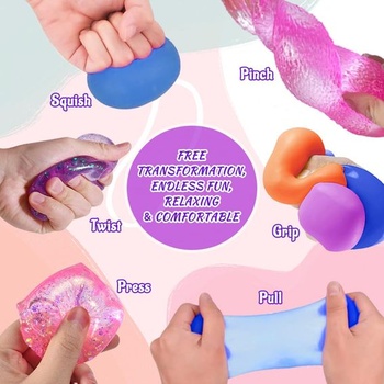 4 ks fidget loptičiek na úľavu od stresu, senzorické stresové loptičky, antistresová hračka s kockou ľadu