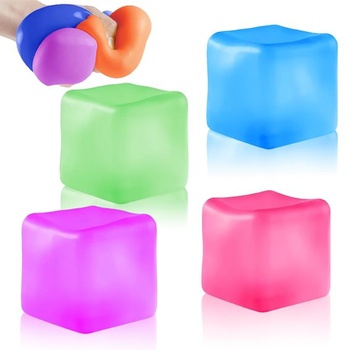 4 ks fidget loptičiek na úľavu od stresu, senzorické stresové loptičky, antistresová hračka s kockou ľadu