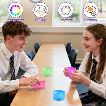 4 ks fidget loptičiek na úľavu od stresu, senzorické stresové loptičky, antistresová hračka s kockou ľadu