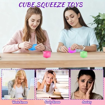 4 ks fidget loptičiek na úľavu od stresu, senzorické stresové loptičky, antistresová hračka s kockou ľadu
