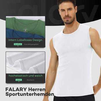 Pánské bavlněné tílko FALARY, 3/6 kusů, velikost S-5XL M, bílé