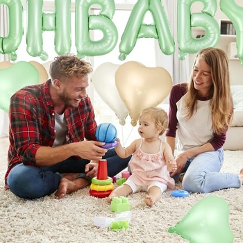 7 balónikov Oh Baby, balóniky s písmenom OH BABY, balóniky v tvare srdca, dekorácie na oslavu narodenia