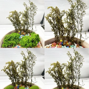 Cayway DIY miniatúrne statické trávnaté trsy miniatúrne kríky kríky modelové stromy kríky pre