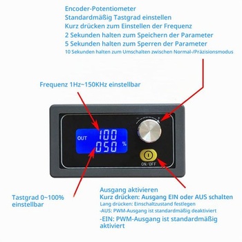 1kanálový PWM generátor pulznej frekvencie pre generovanie pulzných frekvencií s nastaviteľným duálnym