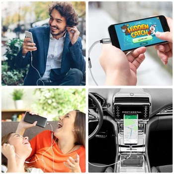 Adaptér pre slúchadlá z USB-C na 3,5 mm jack, balenie 1 ks audio kábla Type-C na AUX, kompatibilný s