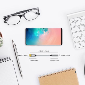 Adaptér pre slúchadlá z USB-C na 3,5 mm jack, balenie 1 ks audio kábla Type-C na AUX, kompatibilný s