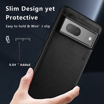 Puzdro X-level pre Google Pixel 7, zadná strana z Alcantary, čierna