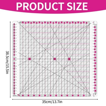 Patchworkové pravítko, 12x12 palcov, pravítko na prešívané deky, krajčírske pravítko, veľké šijacie