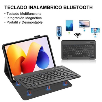 Ochranné pouzdro s klávesnicí pro Redmi Pad 2 Pro/Xiaomi Poco Pad 12,1 palce, bezdrátová Bluetooth