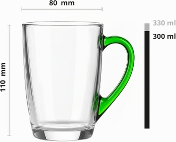 Skleněné hrnky Glasmark KROSNO 1992, 6ks