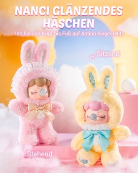 Rolife Nanci Shining Bunny Blind Box, 1 náhodná figurka z 6, vinylová plyšová figurka 26 cm,
