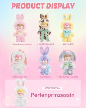 Rolife Nanci Shining Bunny Blind Box, 1 náhodná figurka z 6, vinylová plyšová figurka 26 cm,