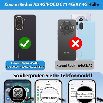 Magnetické puzdro Dizn pre Xiaomi Redmi A5 4G/Poco C71 4G: 2 ochranné sklá z tvrdeného skla,