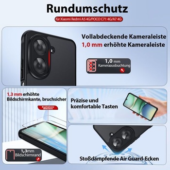 Magnetické puzdro Dizn pre Xiaomi Redmi A5 4G/Poco C71 4G: 2 ochranné sklá z tvrdeného skla,