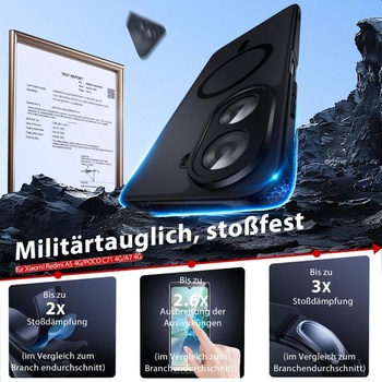 Magnetické puzdro Dizn pre Xiaomi Redmi A5 4G/Poco C71 4G: 2 ochranné sklá z tvrdeného skla,