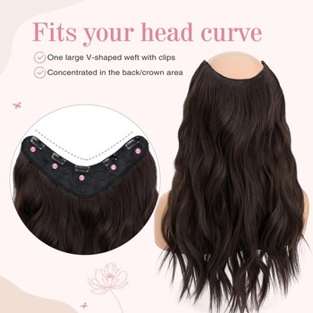 MY-LADY Clip-in prodlužování vlasů tmavě hnědé 45 cm syntetické prodlužování 1 útek vlnité