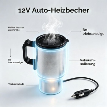 12V/24V autokanvica, prenosná kanvica, kanvica na horúcu vodu, elektrický hrnček, nerezová oceľ 304,