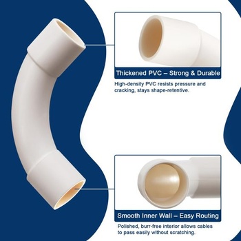 Ohyb trubky M25 90°, 12 kusů, PVC trubka, Ø25 mm