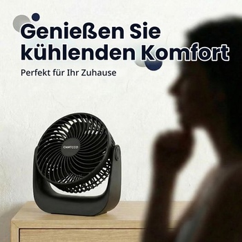 CNMTCCO USB stolný ventilátor, tichý, 6palcový ventilátor s 3 rýchlosťami a 360 ° rotáciou, silný mini