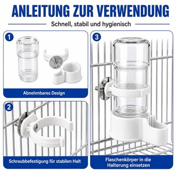 3 dávkovače vody pro ptáky 140ml, automatické nádoby na pití a krmení